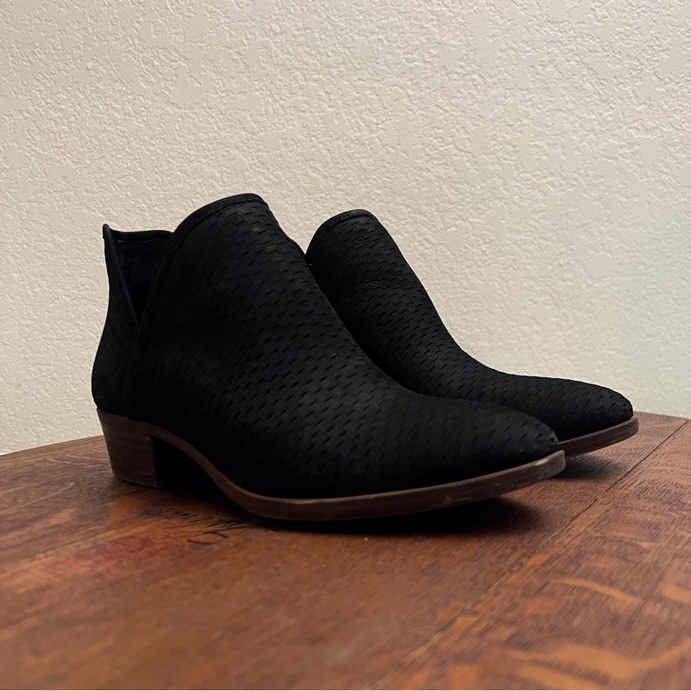 Lucky Bootie Size 7.5 Color: Black Suede